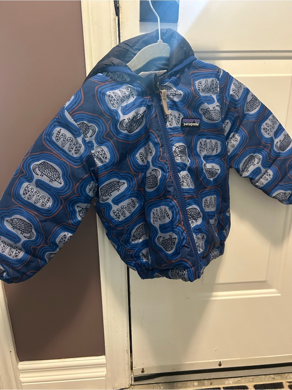 Patagonia Blue Patterned Kids Puffer Jacket